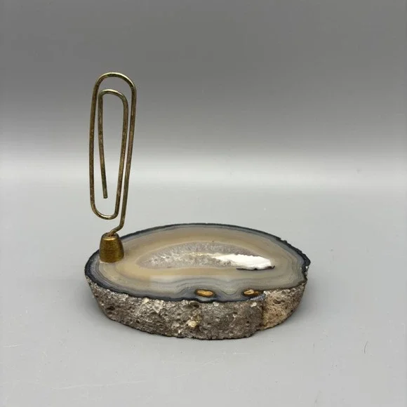 Vintage Mid Century Modern‎ Geostone Geode Paperweight Letter Holder