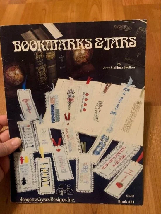 Vintage 1982 Bookmarks and Jars Cross Stitch Craft Booklet Amy Stallings Skelton
