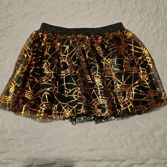 Spider Web Halloween Girl's‎ Tutu Skirt Black & Orange NEW Size Toddler 3T