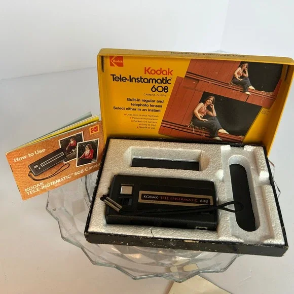 Vintage Kodak‎ Tele Instamatic 608 Camera Outfit Retro Photography Collectible