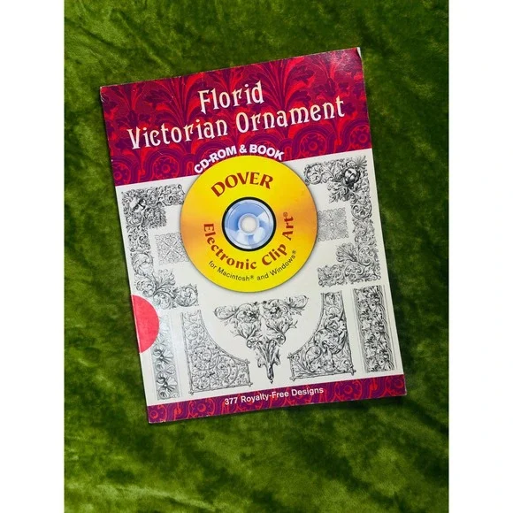 Dover Florid Victorian Ornament‎ Book Clip Art Designs 377 Royalty Free No CD
