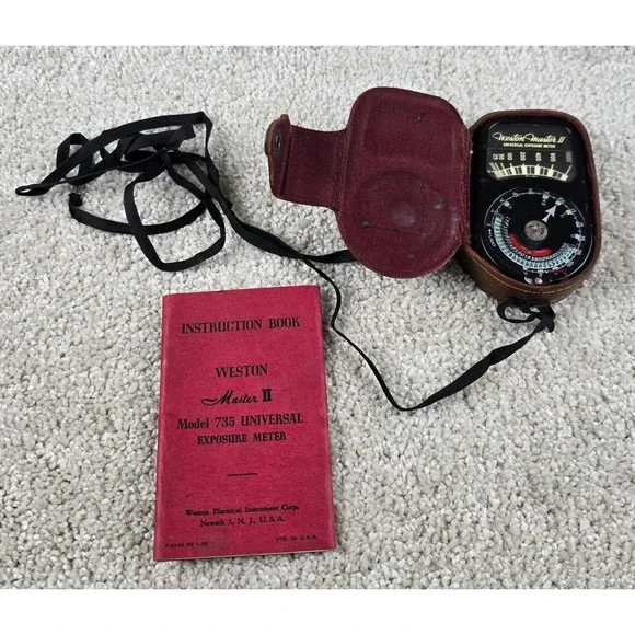 Weston Master II Exposure Meter Model 735 Vintage Photography Tool w Manual