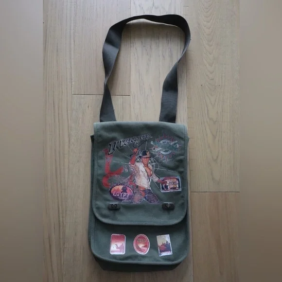 Disney Indiana Jones Canvas Messenger Crossbody Bag Adventure Satchel