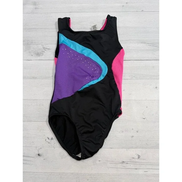 Freestyle by Danskin girls one piece leotard black pink purple blue 10/12