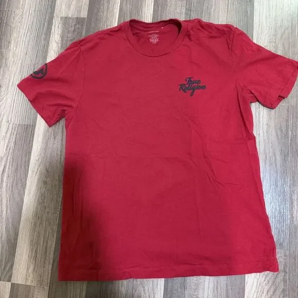 True Religion Streetwear Red Tee buddah on back. Size L