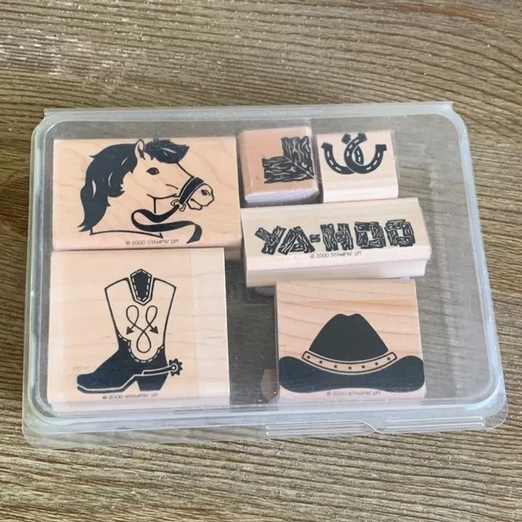 Stampin’ Up! Rubber Stamp Set Ride Em' Cowboy Set of 6