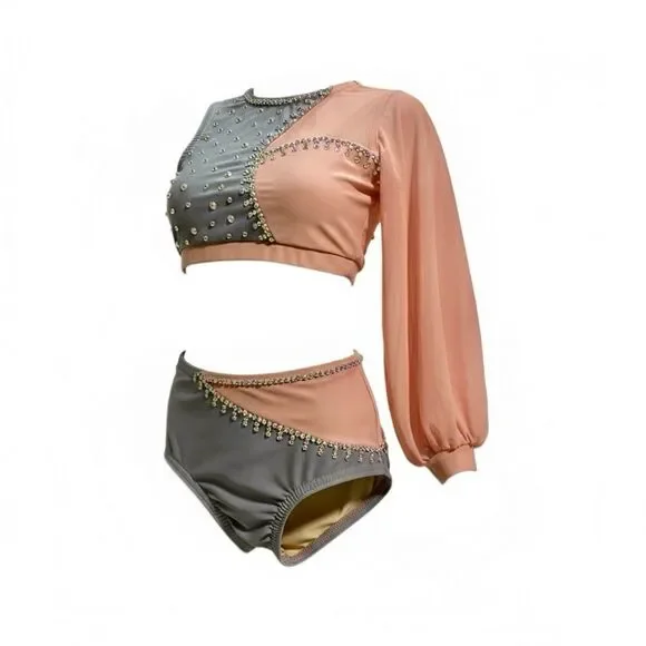 Reverence custom solo dance costume 2 piece pink contemporary lyrical YXS 4/5