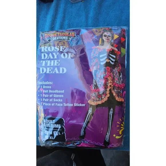 Rose Day of‎ the Dead size large woman's costume-NEW