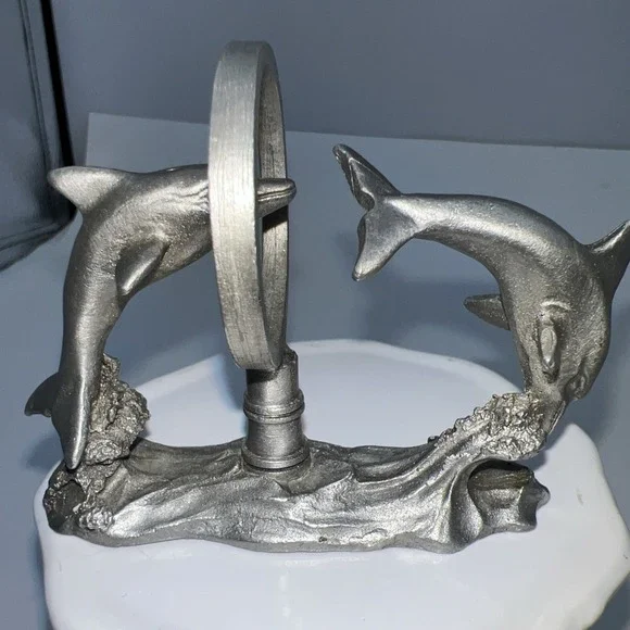 Spoontiques Pewter Dolphins  # 2058‎ Jumping Through Hoop Porpoises