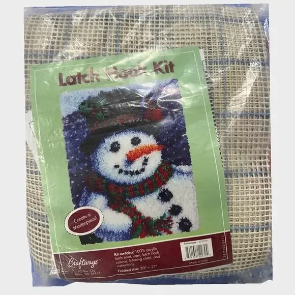 Craftways Snowman Latch Hook Kit NIP NEW 20