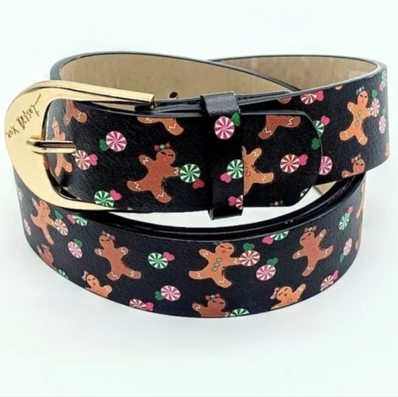 Betsey Johnson Gingerbread Man Peppermint Candy Belt Med Nwt