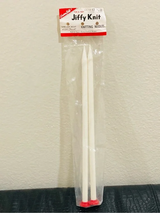 NWT Jiffy Knit size 17 12.7mm White Knitting Needles by Susan Bates
