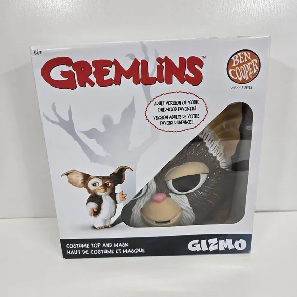 Ben Cooper Gremlins GIZMO Cosplay Costume Top & Mask Adult One Size‎ Rubies Open