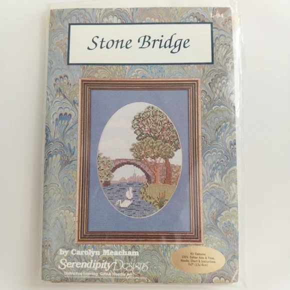 Vintage Serendipity Designs Stone Bridge Counted Cross Stitch Kit #KL-94 New
