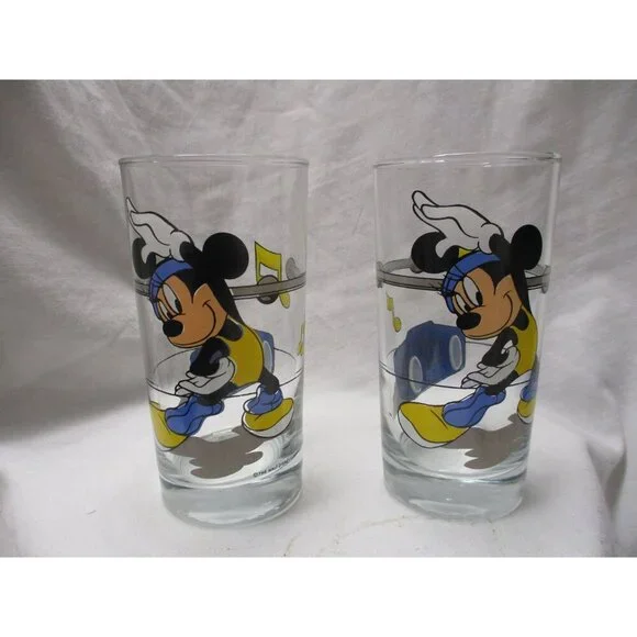 Minnie Mouse Disney‎ Aerobic Exercise Drinking Glass Tumbler Set of Two, WDW
