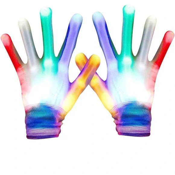 Set of 2-LED Flashing Gloves Gifts‎ for Halloween Costume/Birthday Glow Party