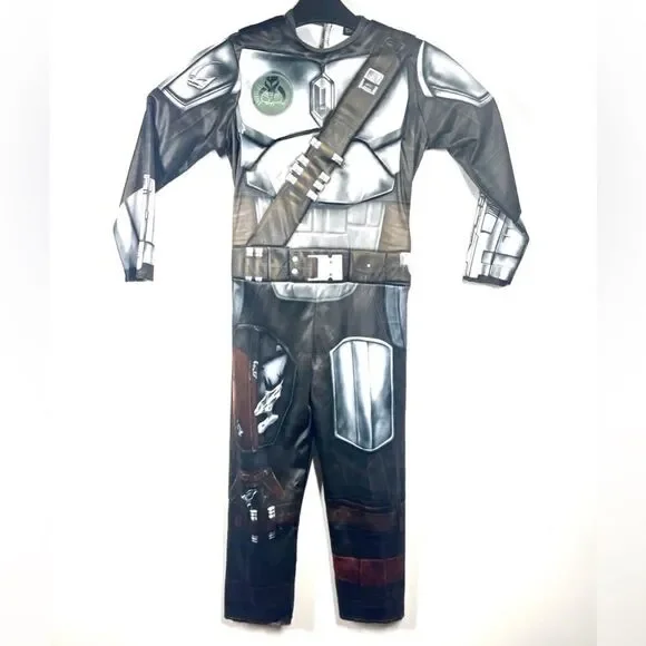 STAR WARS the Mandalorian Child One Piece Costume Pajamas Size Small 4-6 3-4 yrs