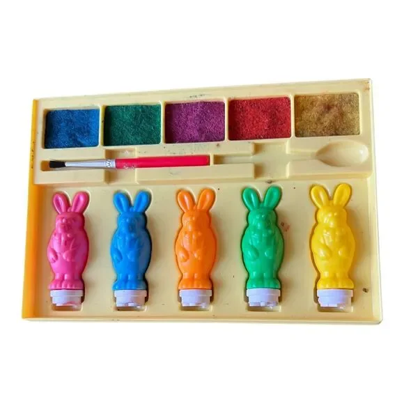 VTG Dudleys 1996 Press and Print Easter Decorating Kit Retro Fun Stamp Paint