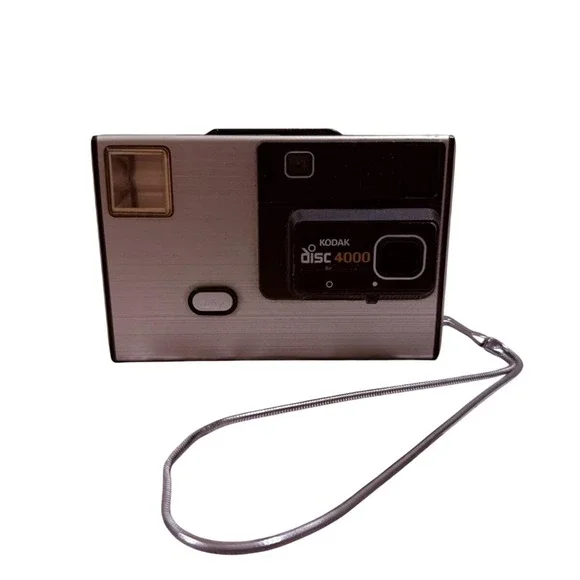 Kodak Disc 4000‎ Vintage 1980s Pocket Camera Silver Black with Wrist Strap