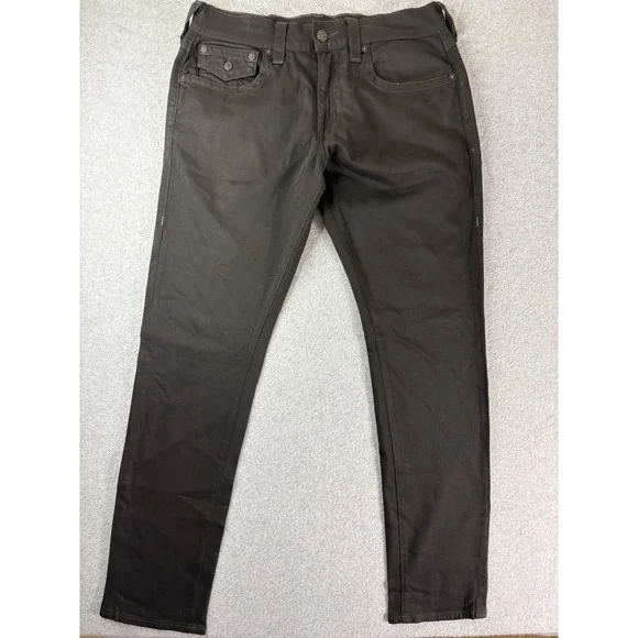 True‎ Religion Geno Relaxed Slim Black Jeans Mens 30 Stretch MDAE08N41C