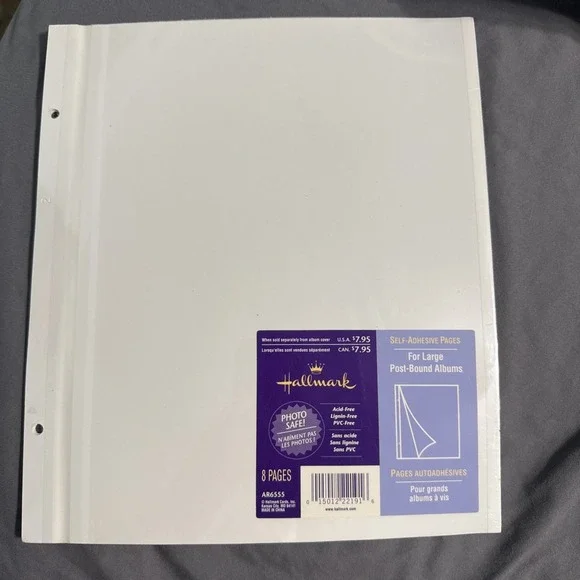 Hallmark Choose-Your-Own Refill Pages Large Post-Bound Album 8pk White AR6555