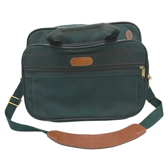 Hartmann VTG Forest Green Canvas Messenger Bag Crossbody‎ Travel Briefcase