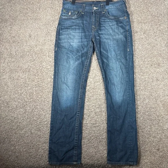 True Religion Mens Section Slim Medium Wash Blue Denim Jeans Size 34 9243