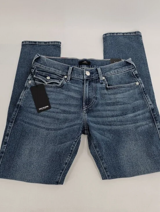 True Religion Geno SN Flap Relaxed Slim Denim Jeans World Tour Men's