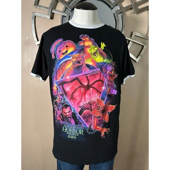 Halloween Horror Nights 2019 Womens Black‎ Fear To The Max T Shirt Medium M