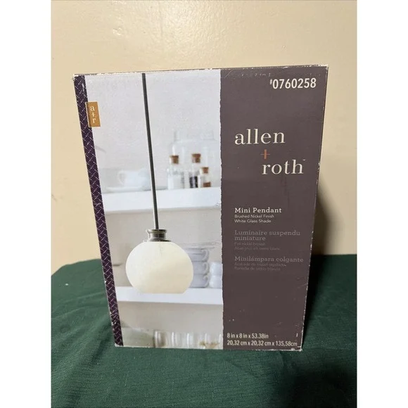 allen + roth  1‎ - Light Transitional Globe Mini Pendant Light Brushed Nickel