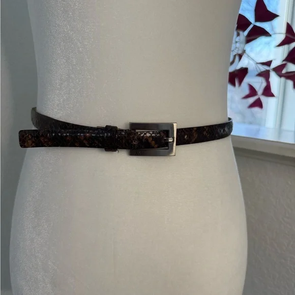 Armani Exchange Brown Snakeskin Belt