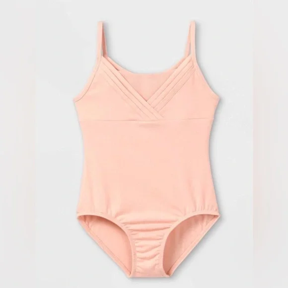 Cat & Jack Toddler Girls Pink Stretch Dance Gymnastics Cami Leotard