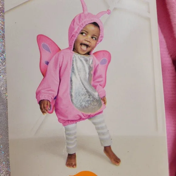 Hyde & EEK! Infant Butterfly Costume 12-18 Months Pink Silver Wings‎ Halloween