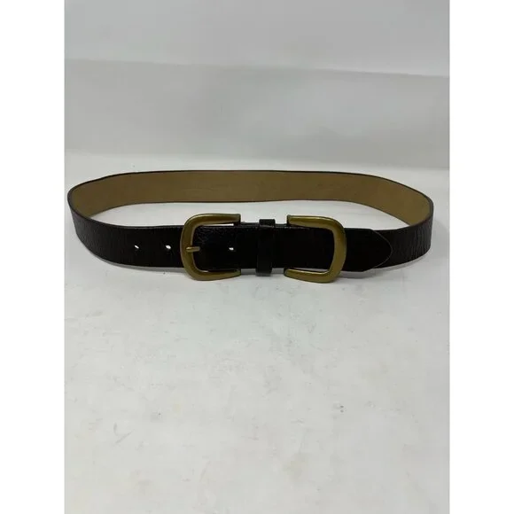 Talbots Womens S Leather Brown Belt Double Buckle Fits‎ 29.5