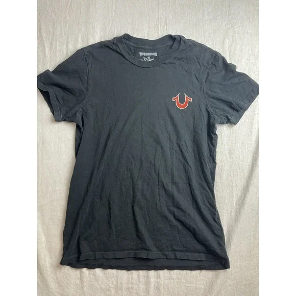 True Religion World Tour Buddha T-Shirt Black Mens S Gorpcore Goth‎ Streetwear