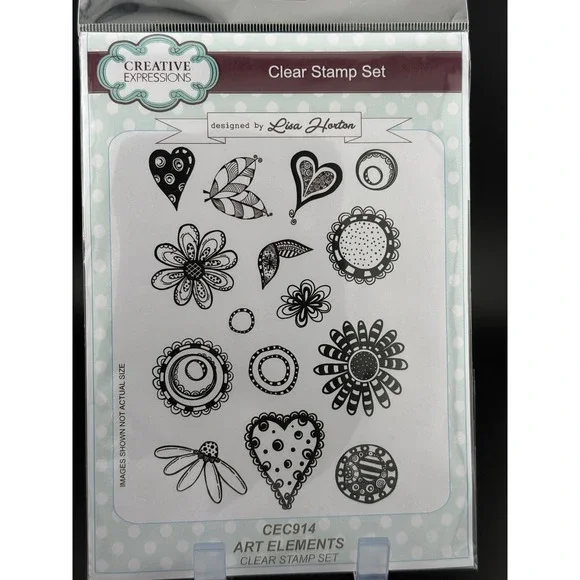 Creative Expressions Lisa Horton Art Elements Clear Stamp Set CEC914 Flowers