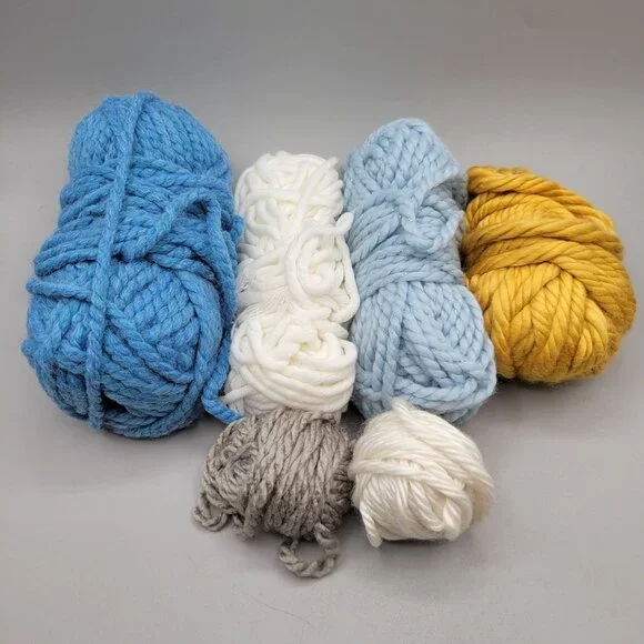 Mixed Yarn Lot Leftover Project Yarn Bulky Various Colors 10 Ounces