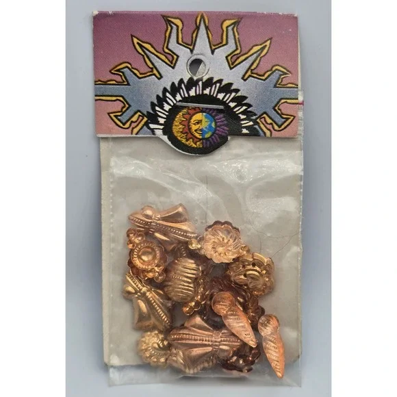 Vintage Tandy Leather Crafts Mini Metal Charms Copper Tone DIY Celestial Boho