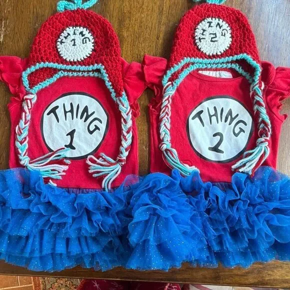 Dr Seuss Thing 1 Thing 2 Costume 12-18 mo