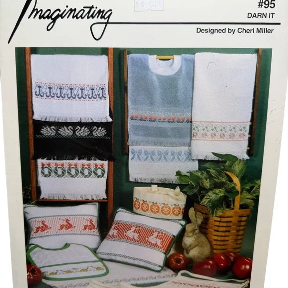 Imaginating Darn It #95 Cross Stitch Pattern Leaflet Cheri Miller Vintage 1993