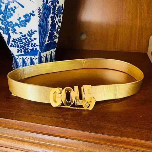 Vintage Dotty Smith Gold Leather 