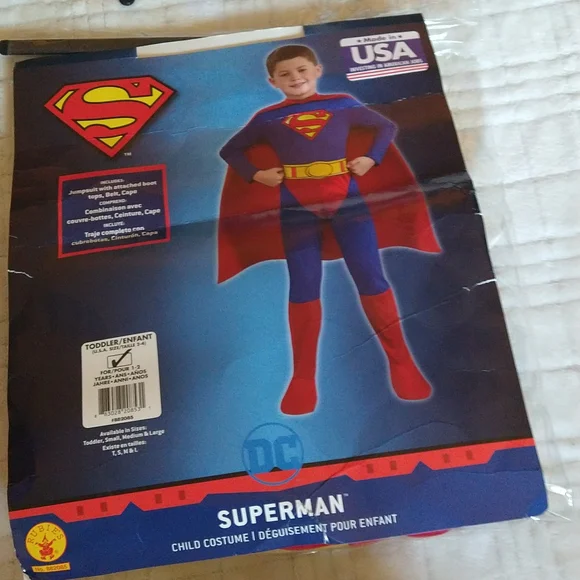 Size 2-4 Superman Costume (Ages1-2)