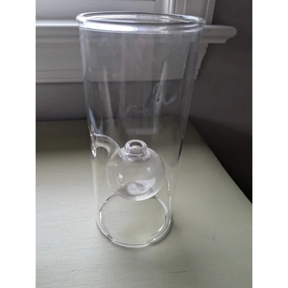 Vintage‎ 9in Glass Oil Lamp Cylinder Hurricane
