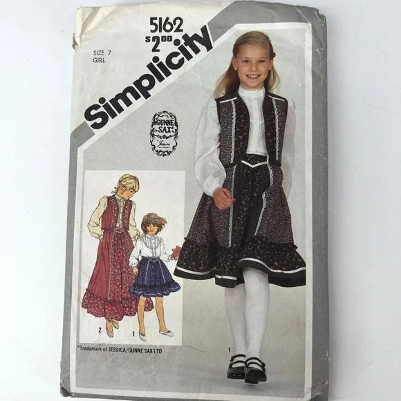 80s Gunne Sax Jessica McClintock Girls Sewing Pattern Simplicity 5162 26