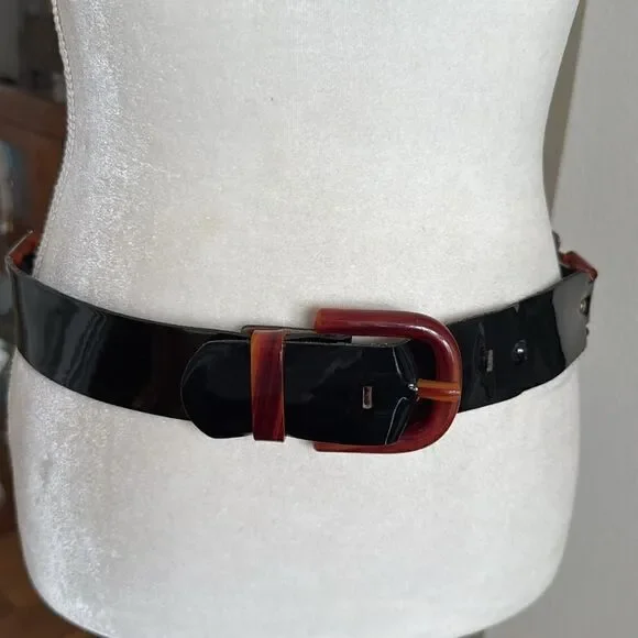 Vintage patent leather belt