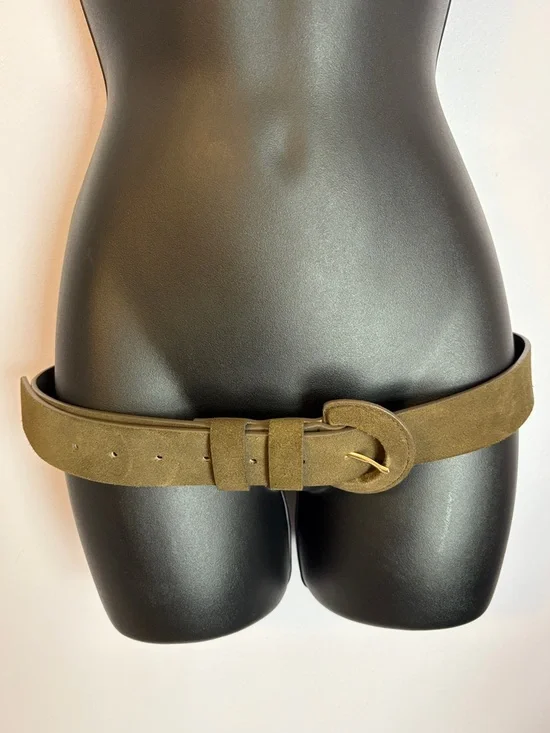 Express Green Leather Suede Unique Buckle Belt size M