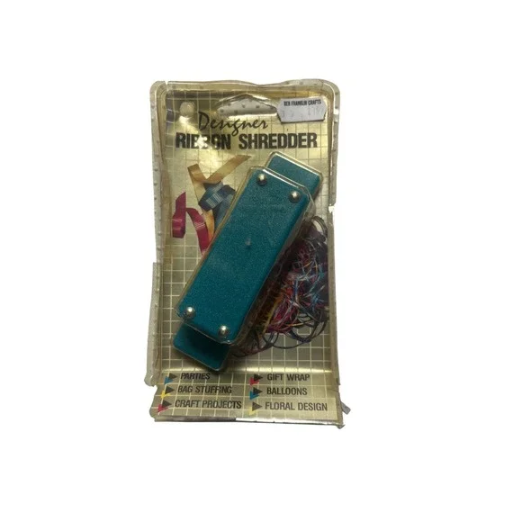 Vintage 1987 Loose Ends Designer Ribbon Shredder Teal Craft Tool New With Tags