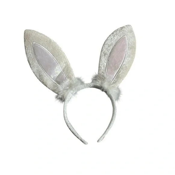 Kids Bunny Ear Headband - White and Pink