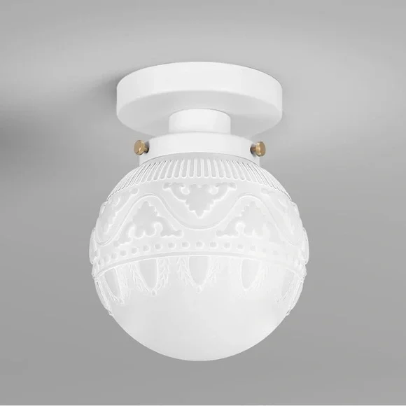 AVANTE GARDE Semi-Flush White Ceiling Light Fixture