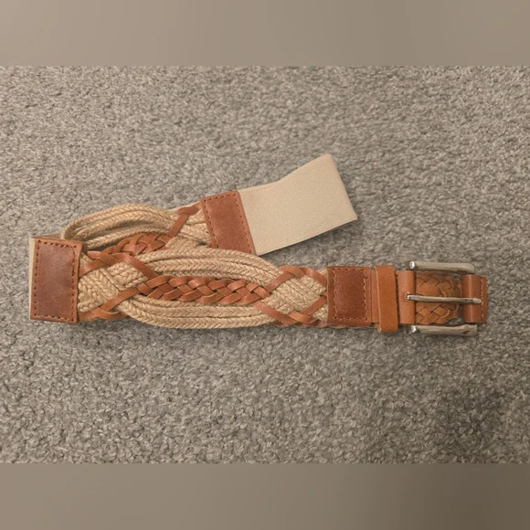 Boho Tan Rope Belt Y2K 80's Vibes Stretchy Band Statement Cottagecore